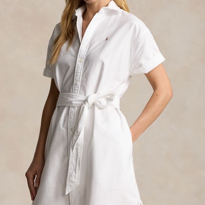 (Women) Polo Ralph Lauren SS24 White Loose Fit Short Sleeve Dress with Pony Logo. WMPODRSNFA20681-100 Details for (Women) Polo Ralph Lauren SS24 White Loose Fit Short Sleeve Dress with Pony Logo. WMPODRSNFA20681-100
