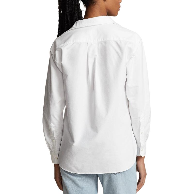 (Women) Polo Ralph Lauren SS24  White Relaxed-Fit Logo Embroidered Long Sleeve Shirt. WMPOSHTNDO20657-100 圖 3