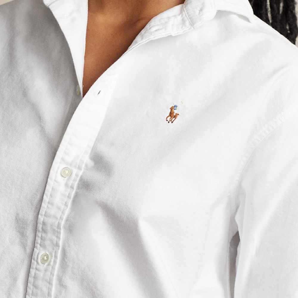 (Women) Polo Ralph Lauren SS24  White Relaxed-Fit Logo Embroidered Long Sleeve Shirt. WMPOSHTNDO20657-100 圖 5