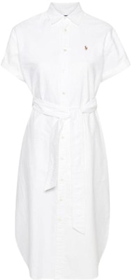 (Women) Polo Ralph Lauren SS24 White Short-Sleeve Midi Shirt Dress 211935153-001 Order (Women) Polo Ralph Lauren SS24 White Short-Sleeve Midi Shirt Dress 211935153-001
