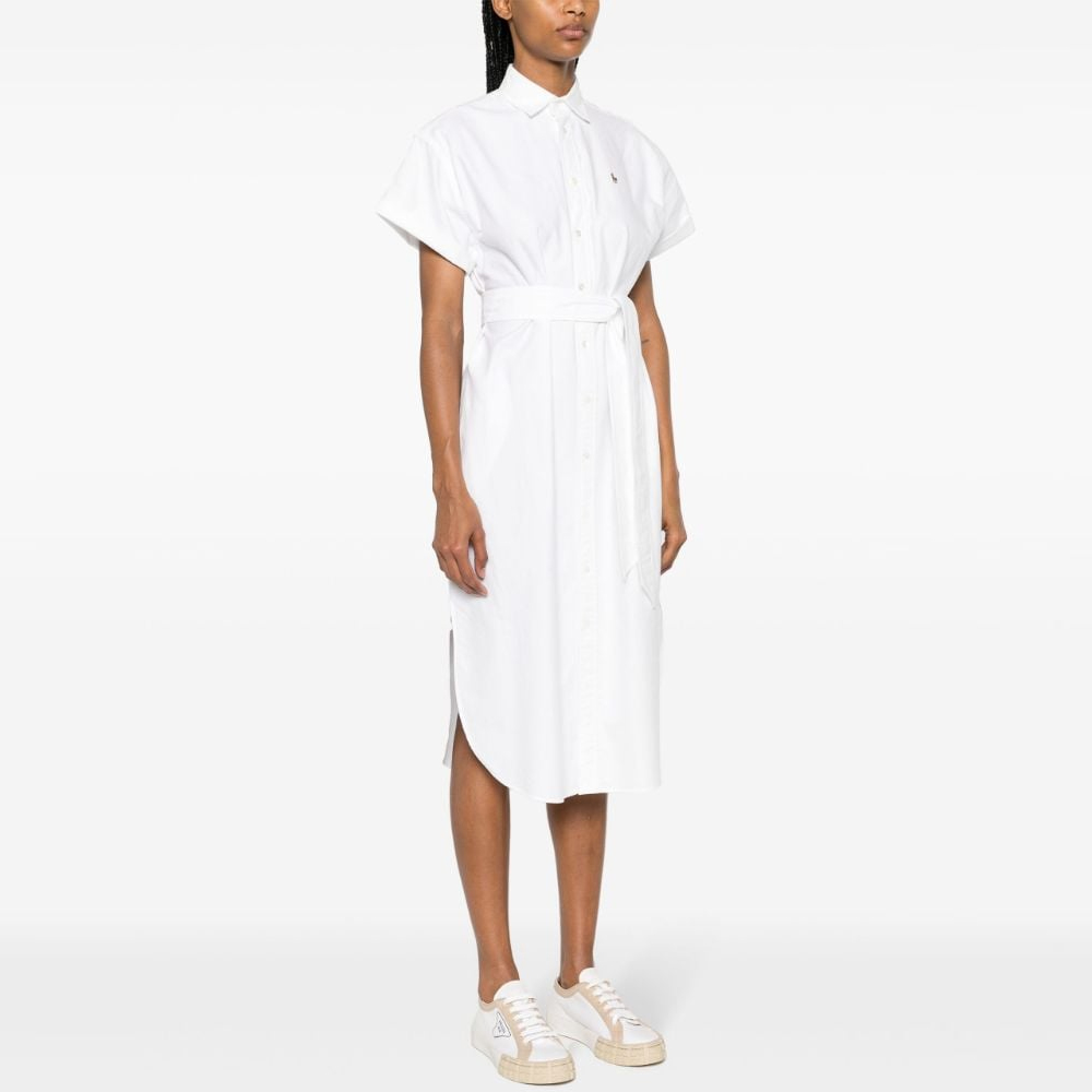 Purchase (W) Polo Ralph Lauren SS24 白色短袖中长款衬衫连衣裙 211935153-001