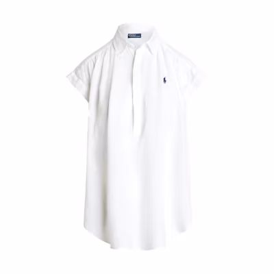 (Women) Polo Ralph Lauren SS24 White Solid Loose-Fit Short Sleeve Button Shirt WMPOSHTNDO20605-100