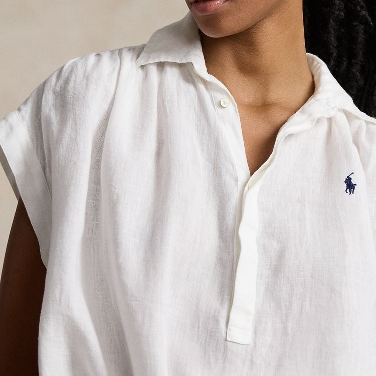 Details for (W) Polo Ralph Lauren SS24 Camisa Blanca Holgada de Manga Corta con Botones. WMPOSHTNDO20605-100