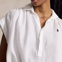 Details for (W) Polo Ralph Lauren SS24 Camisa Blanca Holgada de Manga Corta con Botones. WMPOSHTNDO20605-100