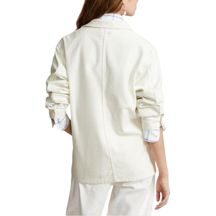 (Women) Polo Ralph Lauren SS24  White Solid Oversized Workwear Long Sleeve Jacket WMPOOTWN5V20236-101 圖 4