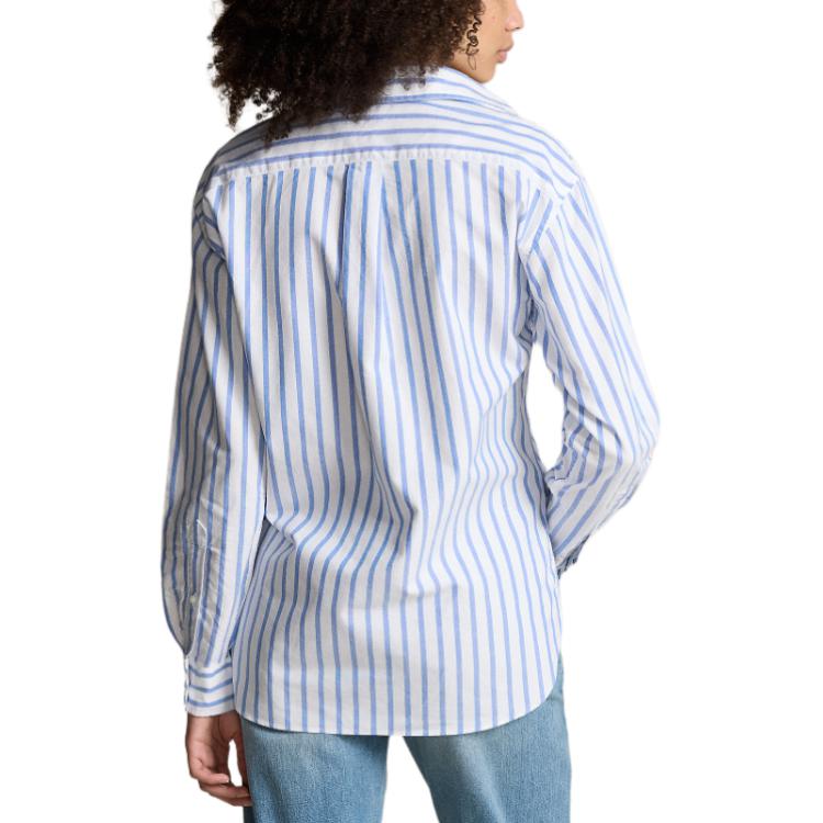 (Women) Polo Ralph Lauren SS24  White Striped Logo Embroidered Loose Shirt. WMPOSHTNDO20596-999 圖 5