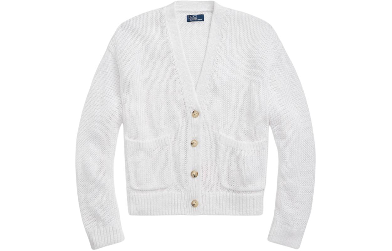 (Women) Polo Ralph Lauren SS24  White V-Neck Button-Up Loose Knit Cardigan. WMPOSWENDW20266-100 圖 2