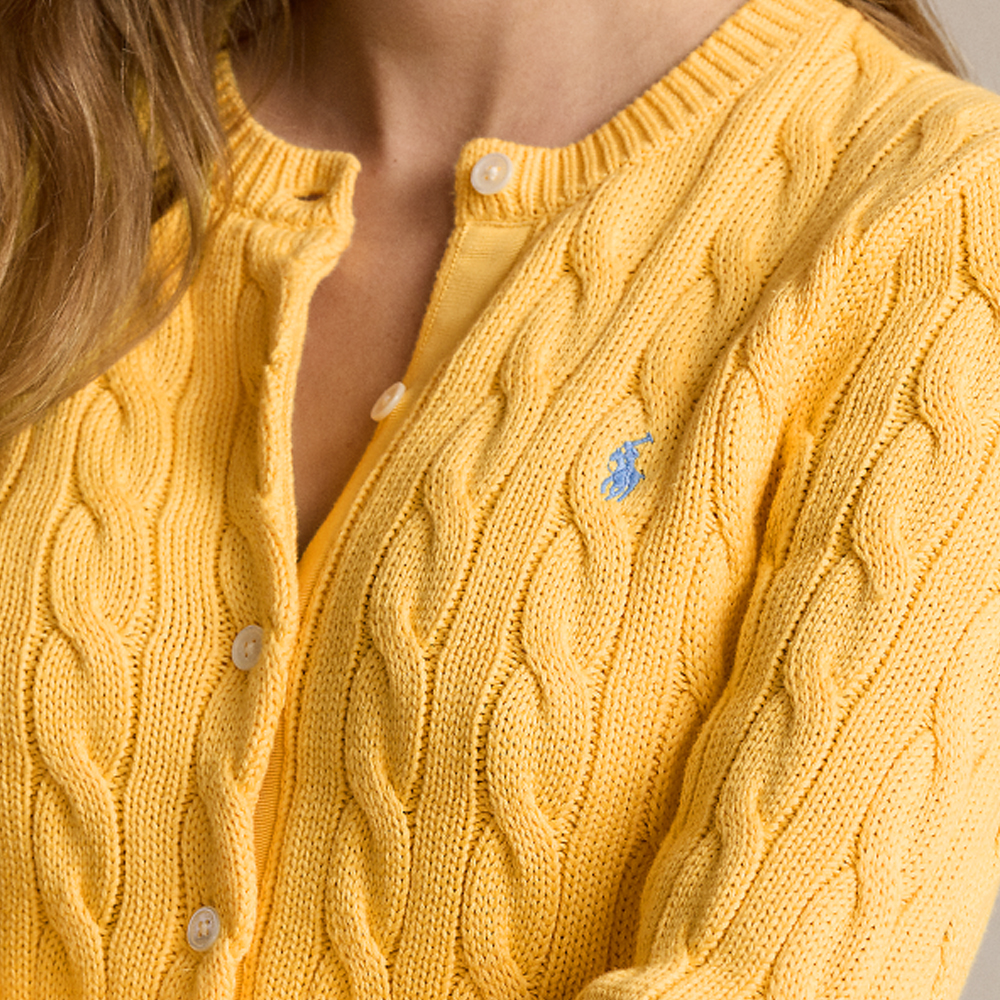 (Women) Polo Ralph Lauren SS24  Yellow Knit Cardigan with Logo Embroidery. WMPOSWENDW20264-700 圖 6
