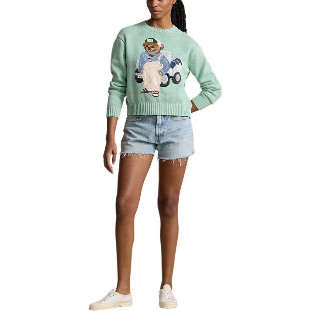 (Women) Polo Ralph Lauren SS24 Animal Intarsia Loose Knit Sweater  Celadon Green. WMPOSWENC020947-300 圖 3