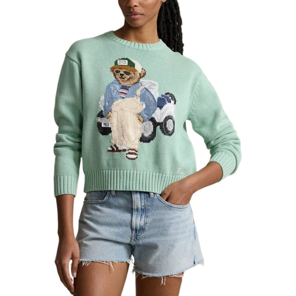 (Women) Polo Ralph Lauren SS24 Animal Intarsia Loose Knit Sweater  Celadon Green. WMPOSWENC020947-300 圖 4