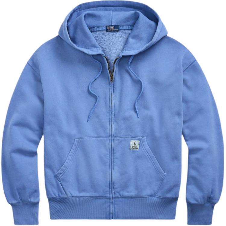 (Women) Polo Ralph Lauren SS24 Blue Solid Zip-Up Oversized Hoodie WMPOKNINFB20682-400