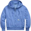 Order (Women) Polo Ralph Lauren SS24 Blue Solid Zip-Up Oversized Hoodie WMPOKNINFB20682-400