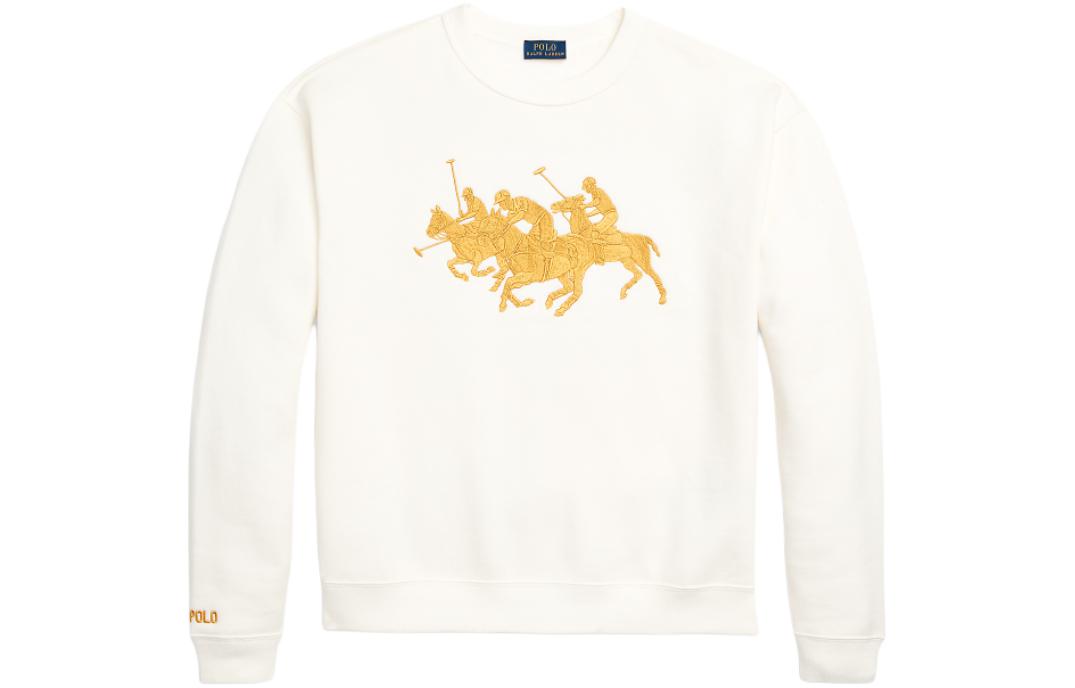 (Women) Polo Ralph Lauren SS24 Loose-Fit Embroidered Sweatshirt Off-White WMPOKNINC020163-100