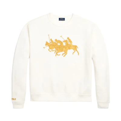 (Women) Polo Ralph Lauren SS24 Loose-Fit Embroidered Sweatshirt Off-White WMPOKNINC020163-100