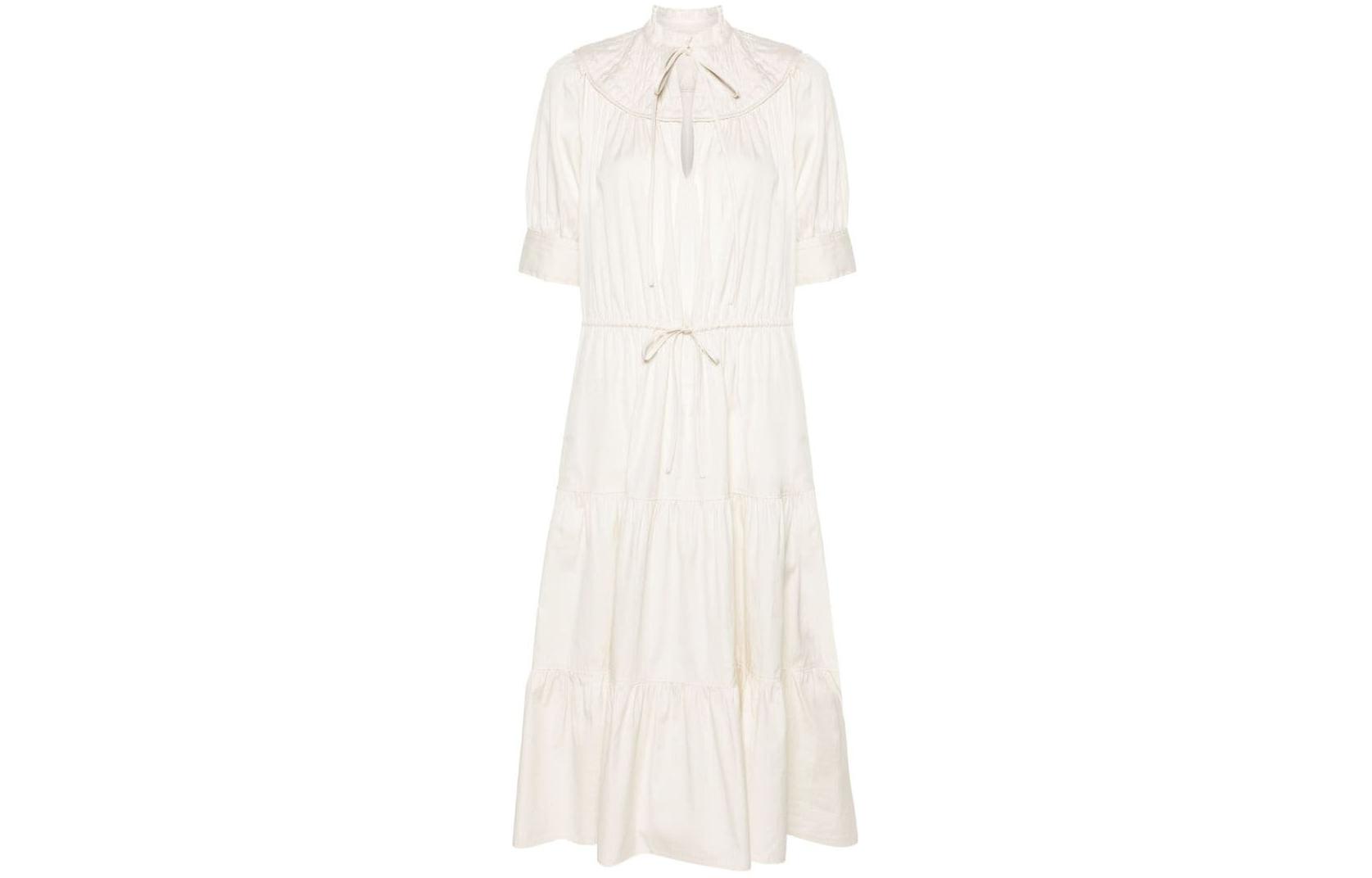 Order (W) Polo Ralph Lauren SS24 女款短袖純色綁帶洋裝 米白色 211925104-001