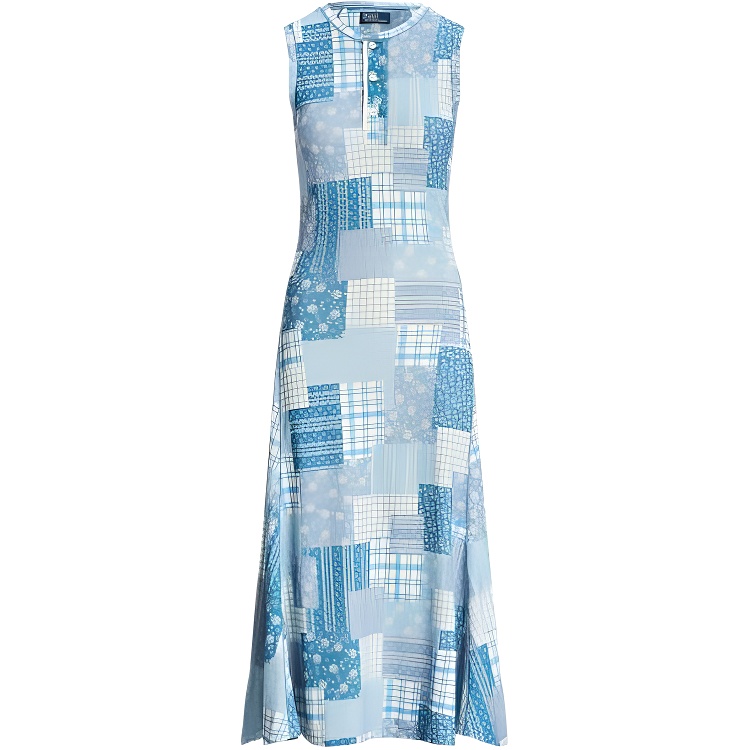 (Women) Polo Ralph Lauren SS24 Patchwork Sleeveless A-Line Dress Women Multicolor WMPODRSNFA20665-400