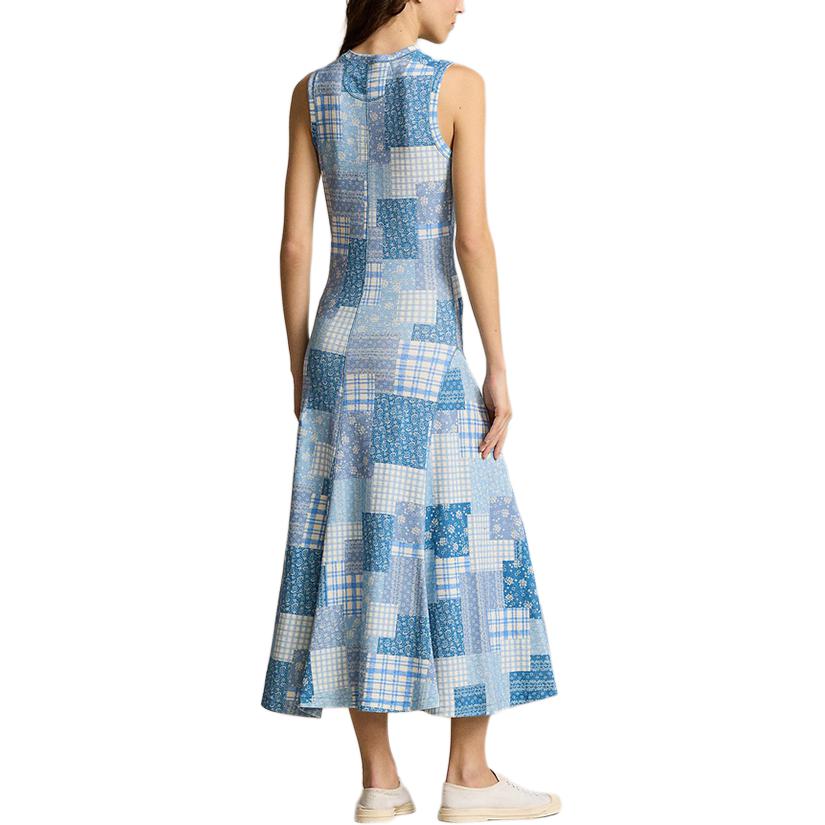 Shop (W) ポロ ラルフ ローレン SS24 パッチワーク ノースリーブ Aラインワンピース レディース マルチカラー WMPODRSNFA20665-400