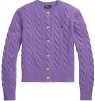 (Women) Polo Ralph Lauren SS24 Purple Knit Cardigan with Logo Embroidery . 211910443-013 (Women) Polo Ralph Lauren SS24 Purple Knit Cardigan with Logo Embroidery . 211910443-013