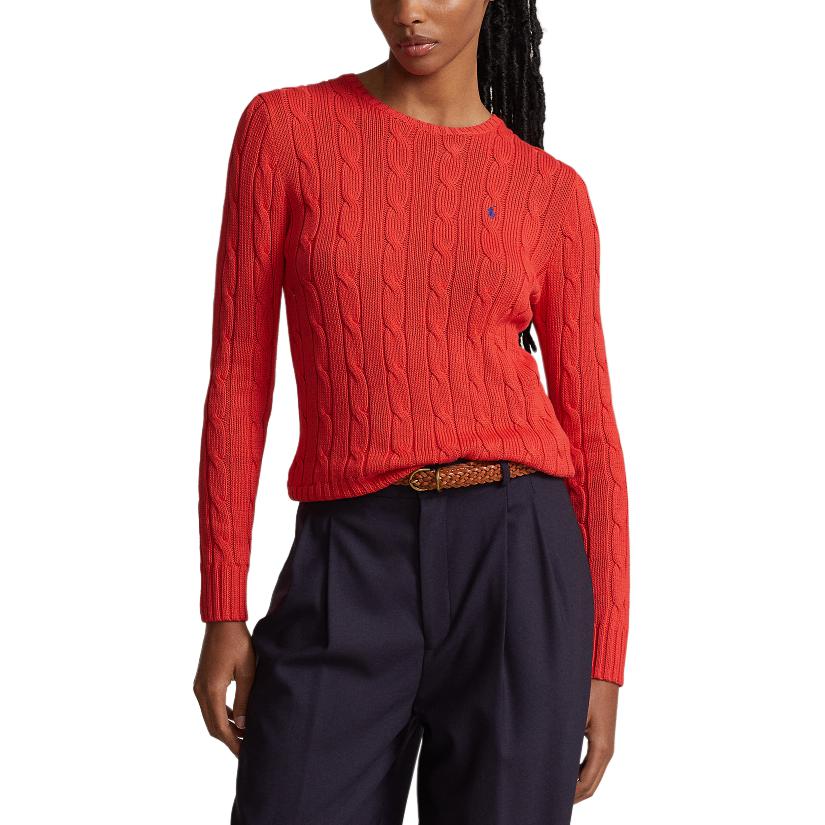 (Women) Polo Ralph Lauren SS24 Slim Fit Cable Knit Sweater Women’s Bright Wood Hibiscus. WMPOSWENC020890-600 圖 3