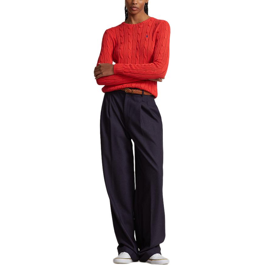 (Women) Polo Ralph Lauren SS24 Slim Fit Cable Knit Sweater Women’s Bright Wood Hibiscus. WMPOSWENC020890-600 圖 5