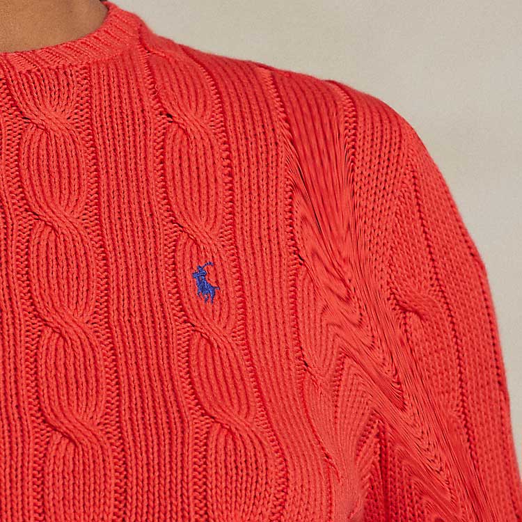 (Women) Polo Ralph Lauren SS24 Slim Fit Cable Knit Sweater Women’s Bright Wood Hibiscus. WMPOSWENC020890-600 圖 6