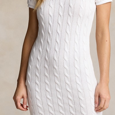 (Women) Polo Ralph Lauren SS24 Slim Fit Cable Knit Pony Logo Dress Women White. WMPODRSNFA20662-100 Sizing (Women) Polo Ralph Lauren SS24 Slim Fit Cable Knit Pony Logo Dress Women White. WMPODRSNFA20662-100