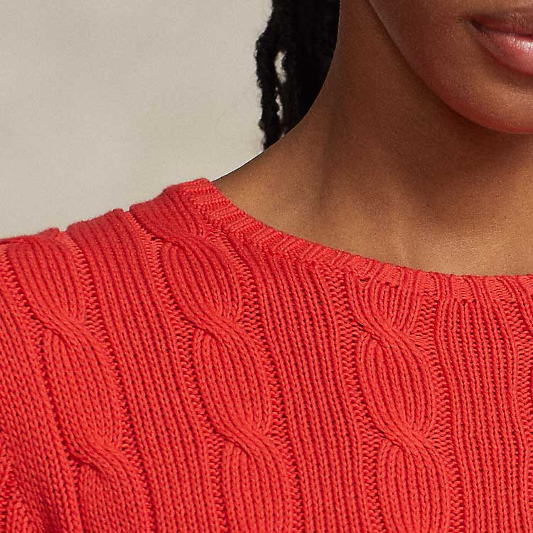 (Women) Polo Ralph Lauren SS24 Slim Fit Cable Knit Sweater Women’s Bright Wood Hibiscus. WMPOSWENC020890-600 圖 7