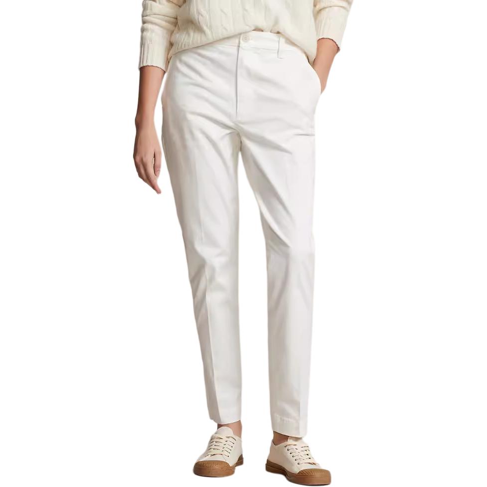 Shop (W) Pantalones Casuales Slim Fit Mid-Rise Blancos Polo Ralph Lauren SS24 Mujer. WMPOPNTNDL20124-100