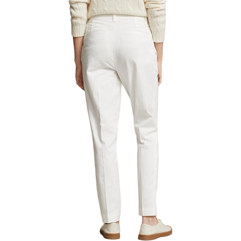 Purchase (W) Pantalones Casuales Slim Fit Mid-Rise Blancos Polo Ralph Lauren SS24 Mujer. WMPOPNTNDL20124-100