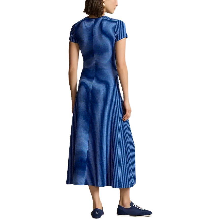 Shop (W) Vestido Midi a Rayas Polo Ralph Lauren SS24 Mujer - Azul Oscuro. WMPODRSNFA20664-400