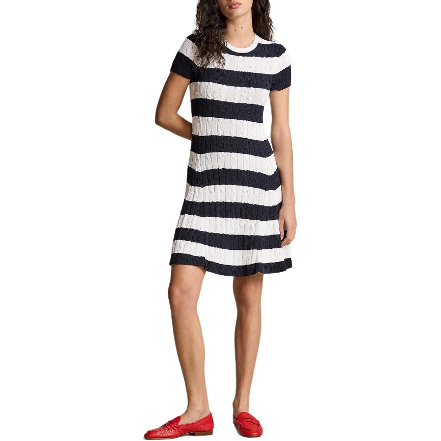 Lookbook (Women) Polo Ralph Lauren SS24 Striped Short-Sleeve Mini Dress Women’s Blue/White WMPODRSNFA20686-410