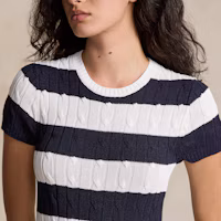 Purchase (W) Polo Ralph Lauren SS24 條紋短袖迷你洋裝 女裝 藍/白 WMPODRSNFA20686-410