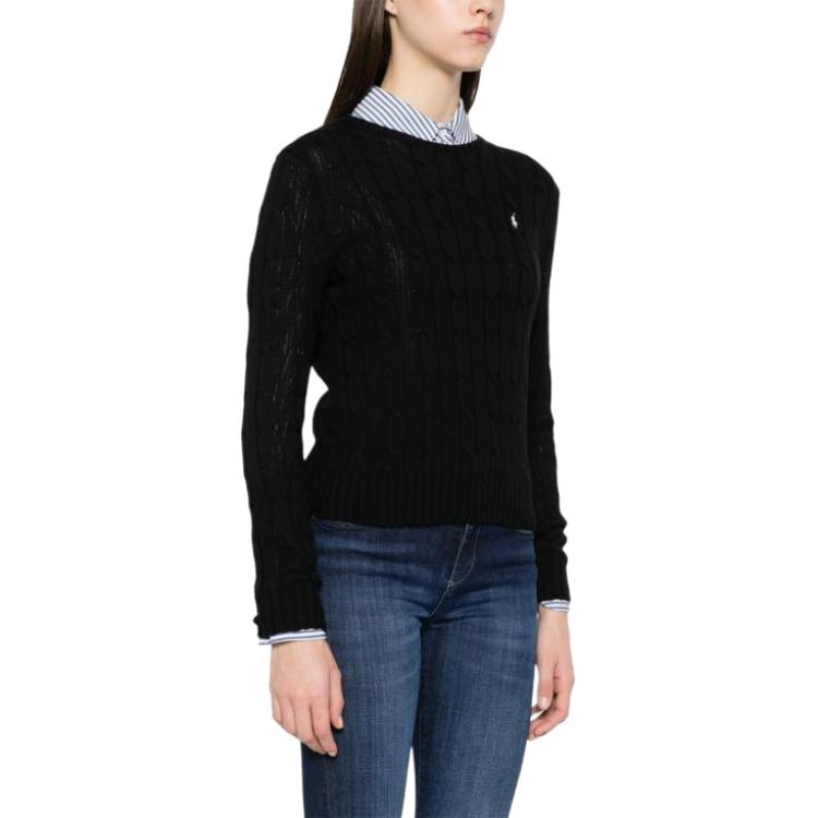 (Women) Polo Ralph Lauren SS25  Black Solid Long-Sleeve Knit Sweater. 211891640-027 圖 5