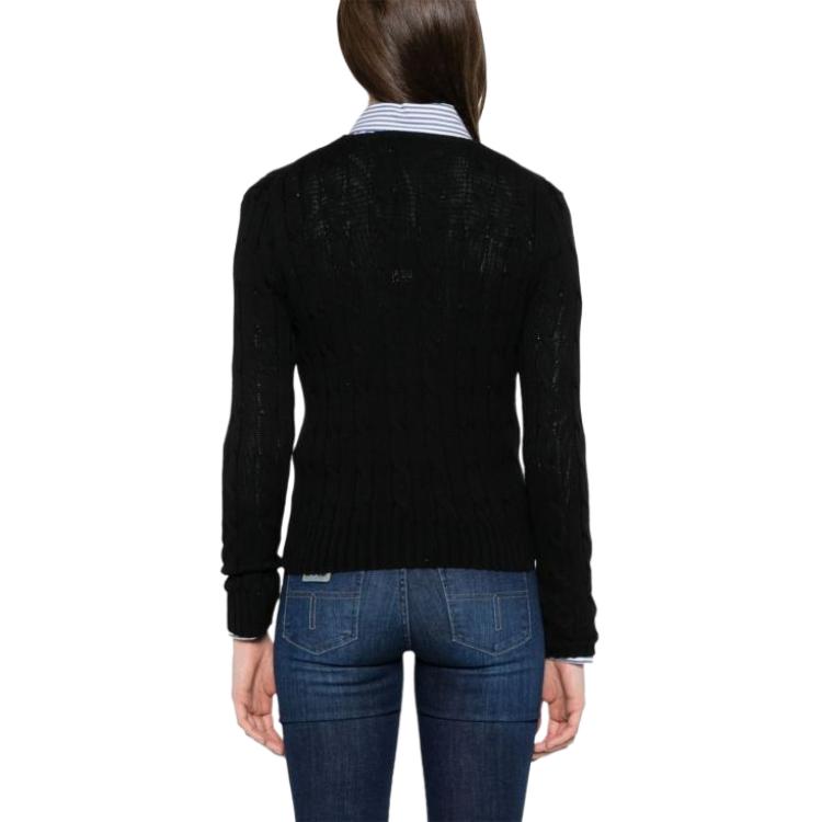 (Women) Polo Ralph Lauren SS25  Black Solid Long-Sleeve Knit Sweater. 211891640-027 圖 6