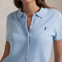 Details for (W) Polo Ralph Lauren SS25 藍色短袖針織鈕扣開衫毛衣。 WMPOSWENDW20402-400