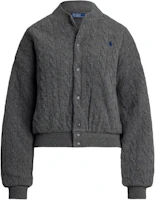 (Women) Polo Ralph Lauren SS25 Chunky Cable Knit Aviator Jacket 211966122-001 (Women) Polo Ralph Lauren SS25 Chunky Cable Knit Aviator Jacket 211966122-001