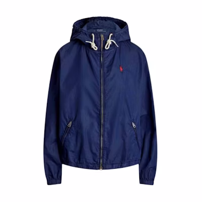 (Women) Polo Ralph Lauren SS25 Loose-Fit Cotton Hoodie Jacket Navy Blue. WMPOOTWN5A20089-410