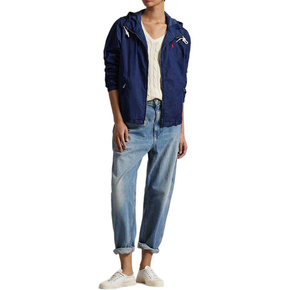 Lookbook (W) Polo Ralph Lauren SS25 宽松版棉质连帽夹克 深蓝色. WMPOOTWN5A20089-410