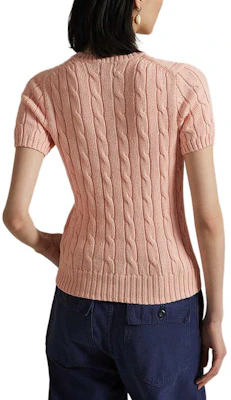 (W) Polo Ralph Lauren SS25 Suéter Ajustado Manga Corta Mujer Rosa Claro Cableado 211895379017 Shop (W) Polo Ralph Lauren SS25 Suéter Ajustado Manga Corta Mujer Rosa Claro Cableado 211895379017