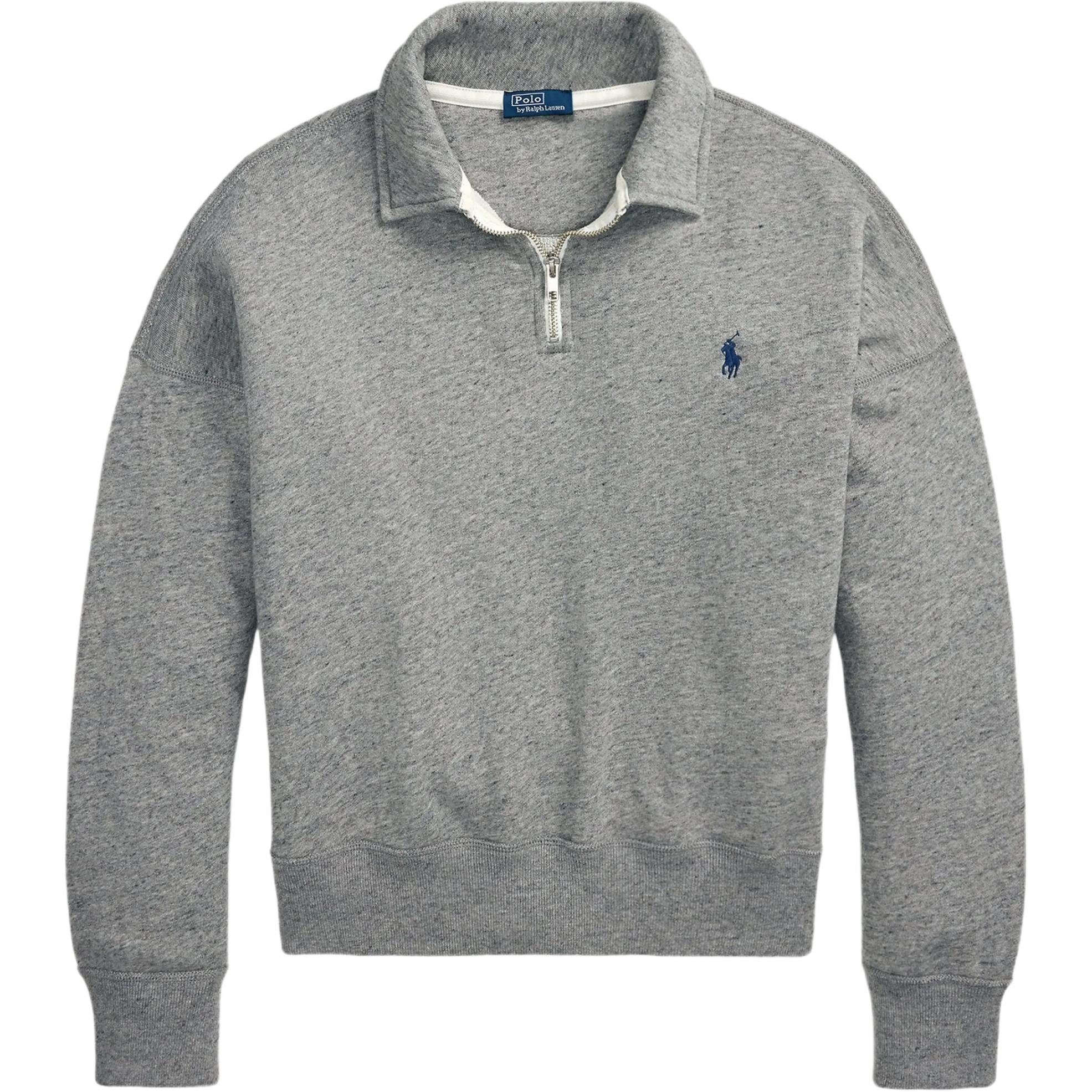 (Women) Polo Ralph Lauren SS25 Embroidered Half-Zip Long-Sleeve Sweatshirt Women. 211971696-001