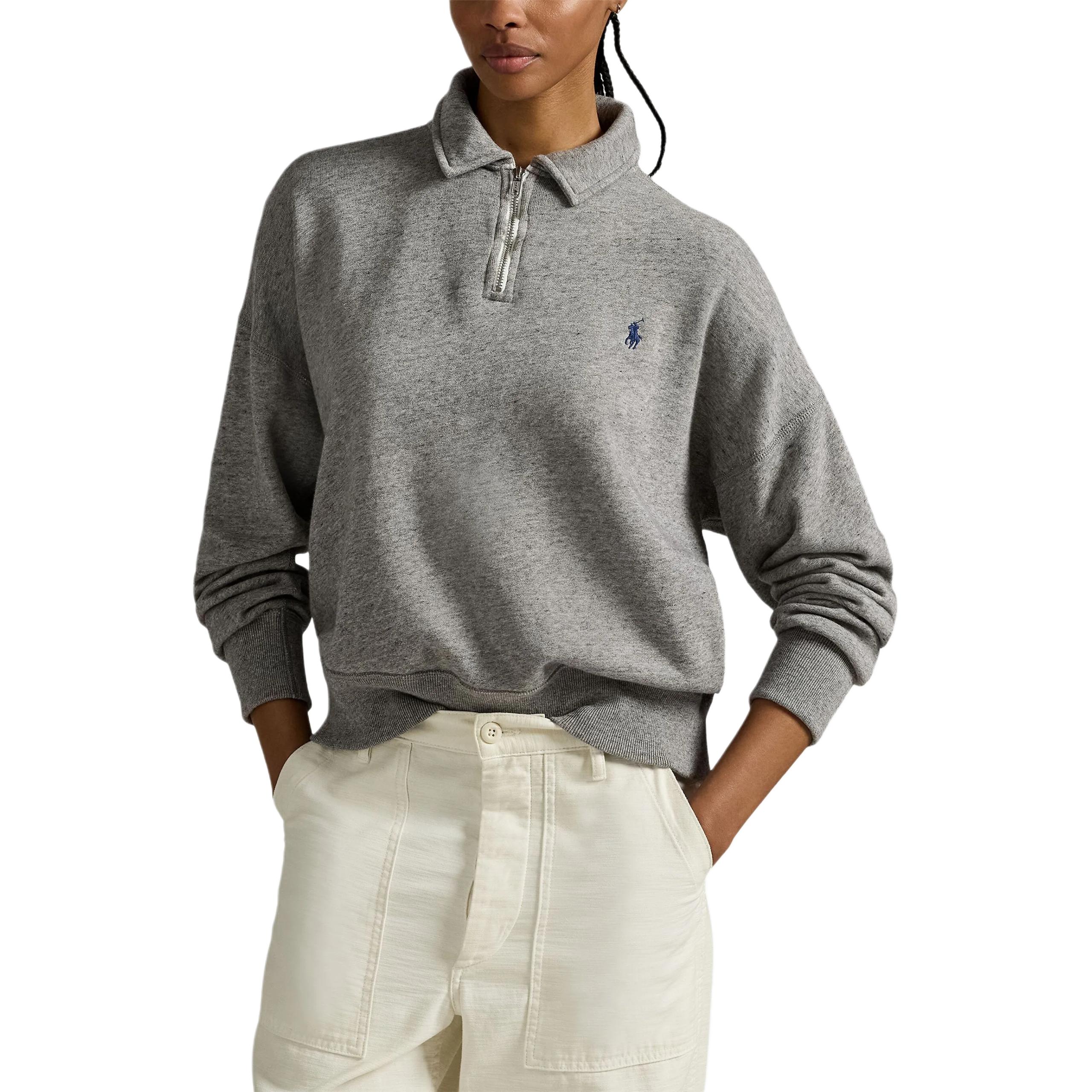 (Women) Polo Ralph Lauren SS25 Embroidered Half-Zip Long-Sleeve Sweatshirt Women. 211971696-001 圖 3