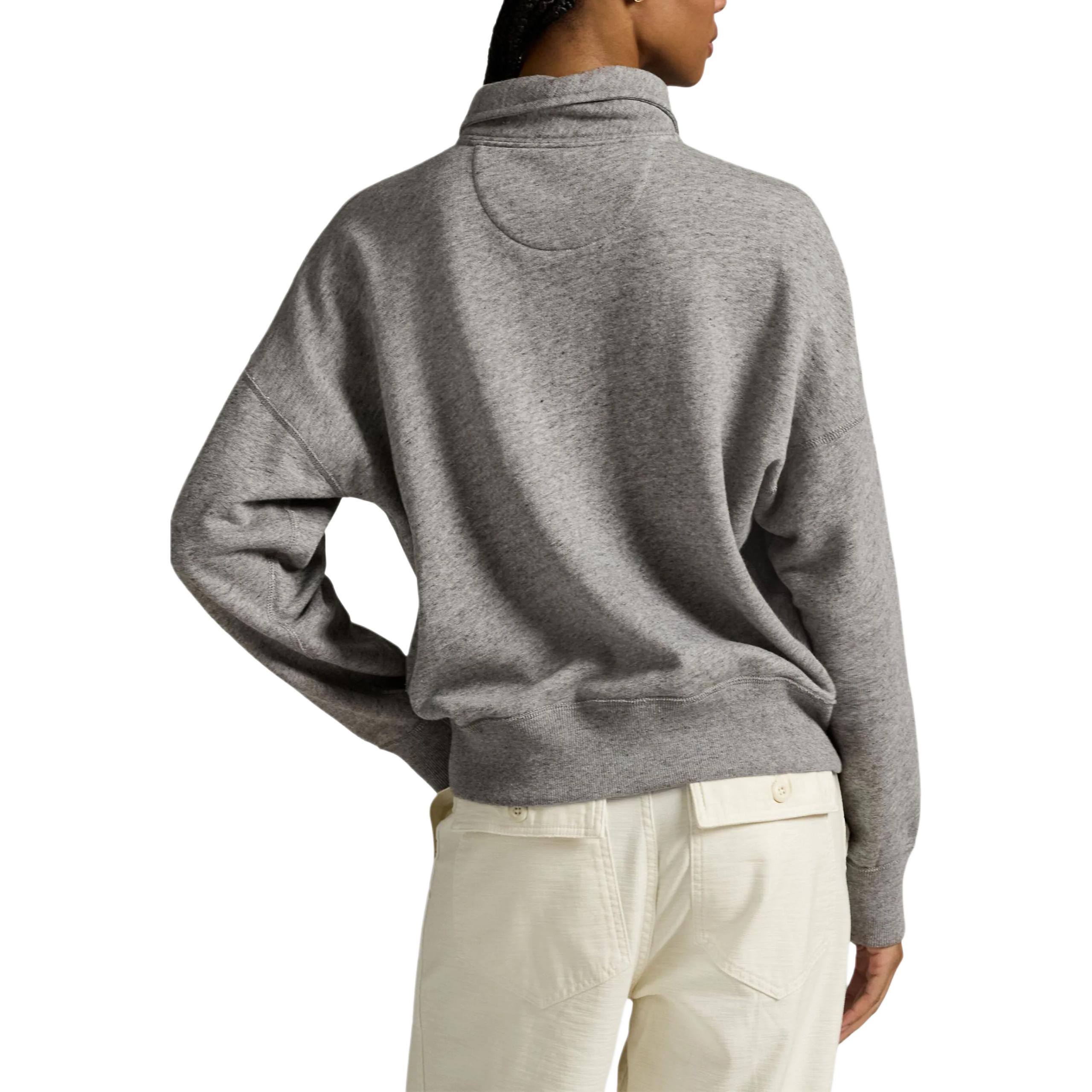 (Women) Polo Ralph Lauren SS25 Embroidered Half-Zip Long-Sleeve Sweatshirt Women. 211971696-001 圖 4