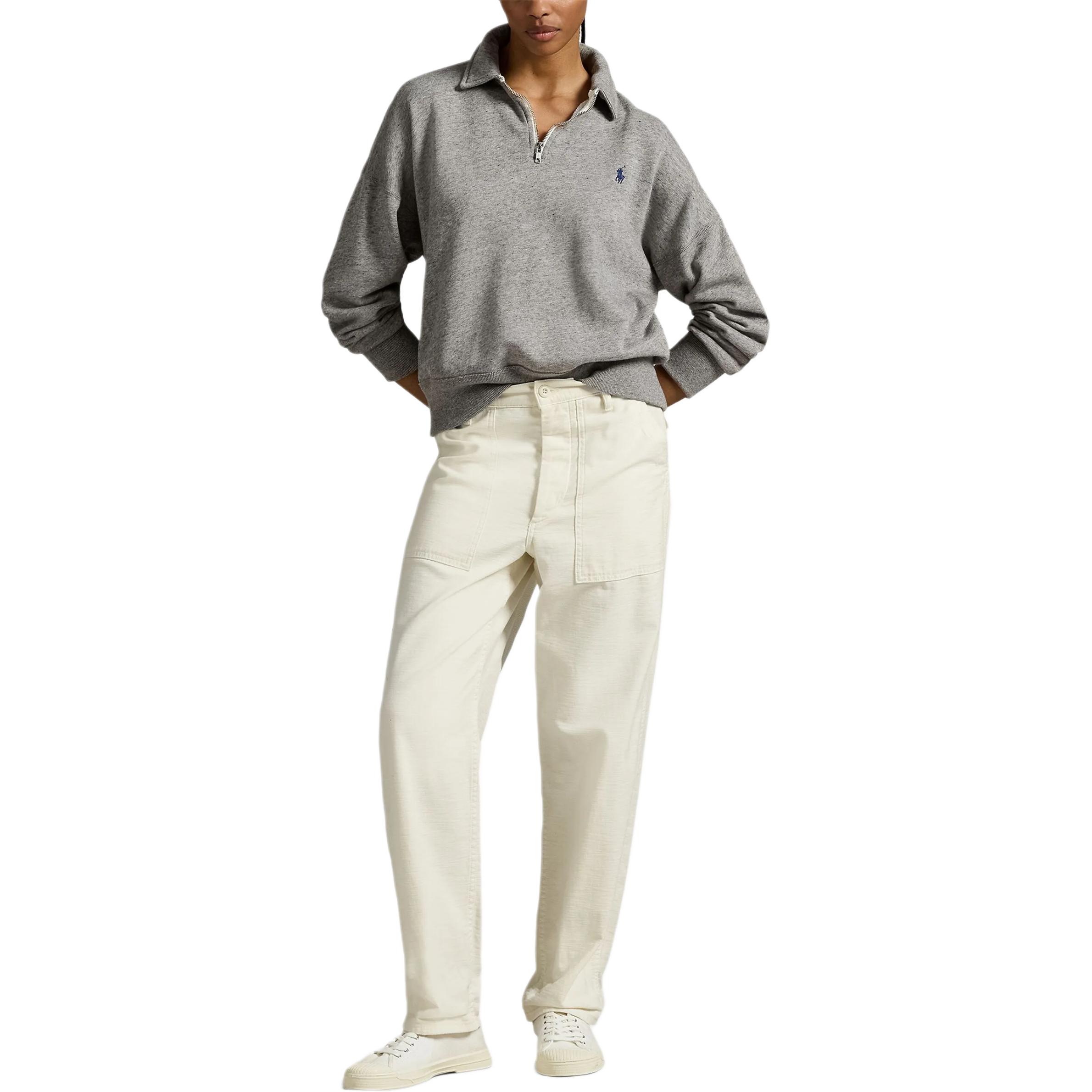 (Women) Polo Ralph Lauren SS25 Embroidered Half-Zip Long-Sleeve Sweatshirt Women. 211971696-001 圖 5