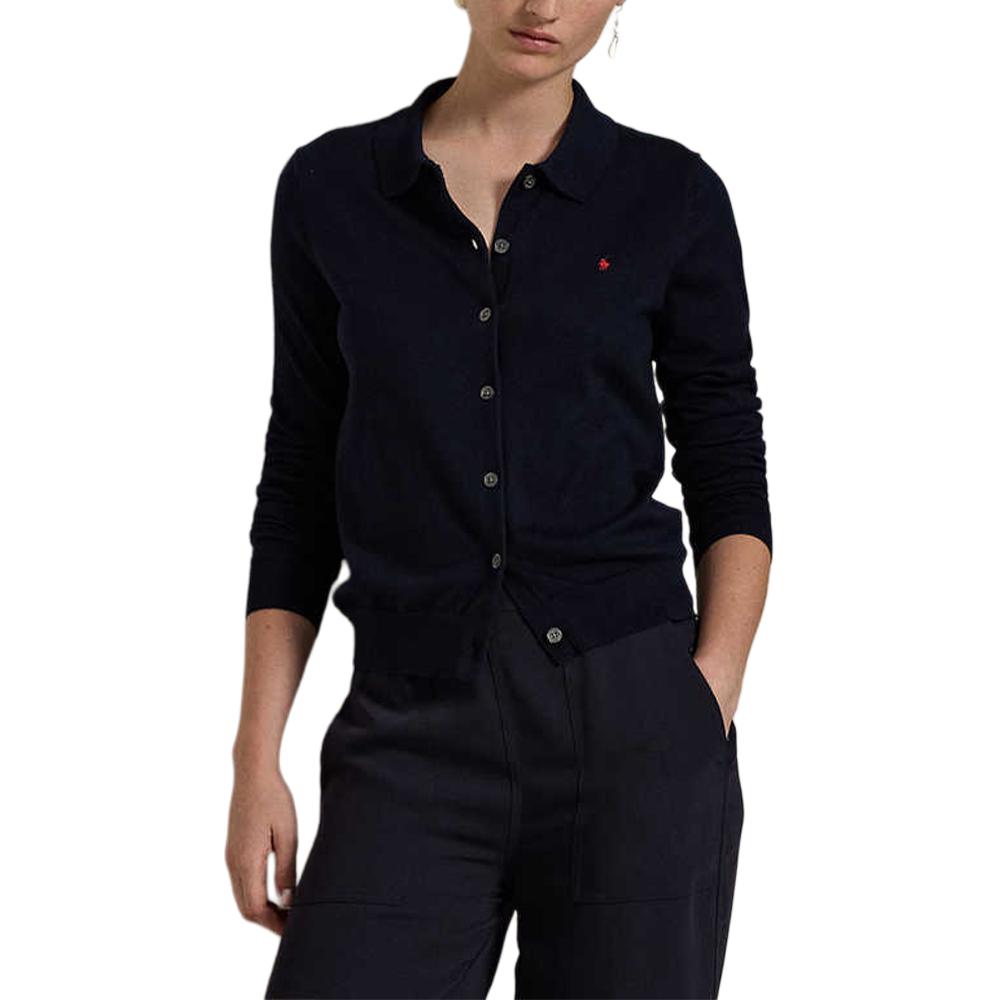 (Women) Polo Ralph Lauren SS25 Solid Pony Embroidered Button-Up Knit Sweater Women Navy. WMPOSWENDW20353-400 圖 5