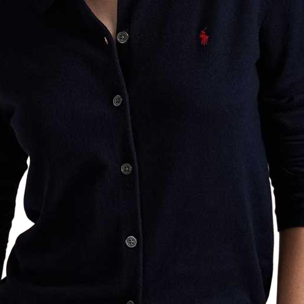 (Women) Polo Ralph Lauren SS25 Solid Pony Embroidered Button-Up Knit Sweater Women Navy. WMPOSWENDW20353-400 圖 7