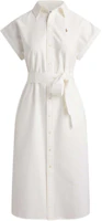 (Women) Polo Ralph Lauren SS26 Belted Cotton Shirt Dress Short Sleeve Relaxed Fit Women WMPODRSNFA21074-100 (Women) Polo Ralph Lauren SS26 Belted Cotton Shirt Dress Short Sleeve Relaxed Fit Women WMPODRSNFA21074-100