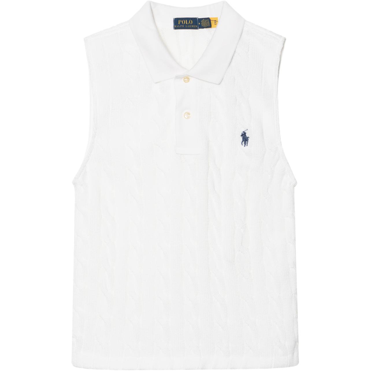 (Women) Polo Ralph Lauren SS26 Slim-Fit Cable Knit Vest with Pony Embroidery 211939384-004