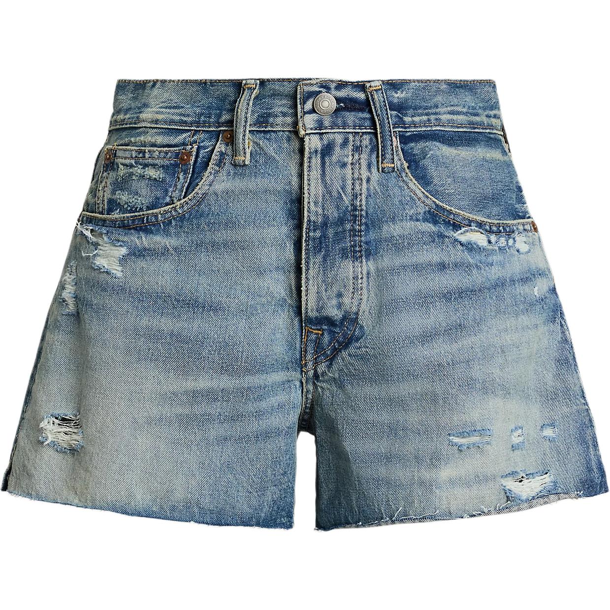 Order (W) ポロラルフローレン ウォッシュ加工 デニムショーツ レディース ブルー. 211963529-001