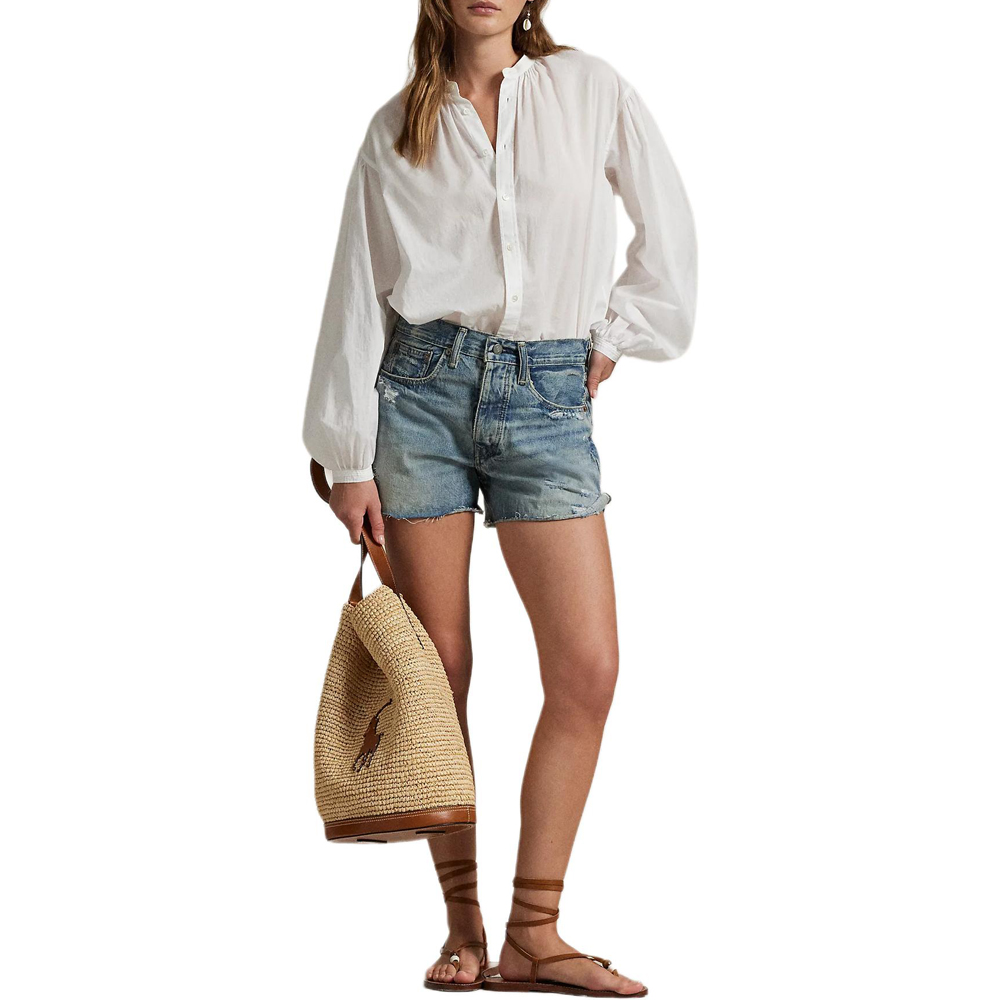 Shop (W) ポロラルフローレン ウォッシュ加工 デニムショーツ レディース ブルー. 211963529-001