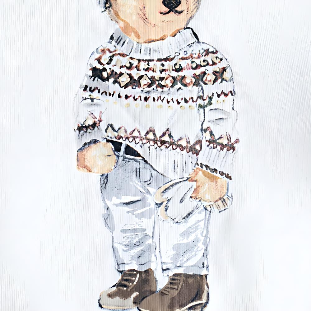 (Women) Polo Ralph Lauren White Crewneck Sweatshirt with Bear Print WMPOKNIN6820092-100 圖 4